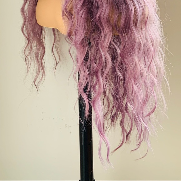 Very Pretty 30” Plum Purple “Put On & Go” Premium Fiber Wig with Bangs - Picture 7 of 9